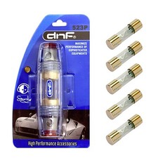 DNF PREMIUM IN LINE 4 8 10 GAUGE AGU FUSE HOLDER + 5 PCS 100 AMP GOLD AGU FUSES picture