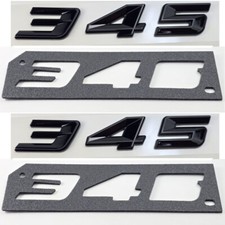 2x 345 Gloss Black w Black Side Fender Emblem Badge - Fits Dodge Mopar 345 HEMI picture
