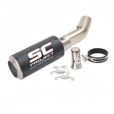 Exhaust Mid Link Pipe Carbon Muffler For Kawasaki Ninja ZX6R ZX636 2009-2026 picture