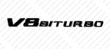 Gloss Black Emblem Badge Letters for Mercedes-Benz V8 Biturbo GT-S ML63 S63 AMG picture