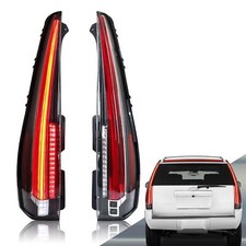 2X Clear LED Tail Lights For 2007-2014 Cadillac Escalade/ESV Rear Lamp Flow Turn picture