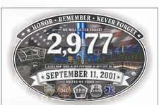 9/11 Memorial Decal Never Forget FDNY NYPD USA Vinyl Sticker responder tribute picture