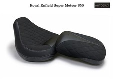 Autodux fit for Royal Enfield Super Meteor 650 custom seat with Gel Pad Black picture