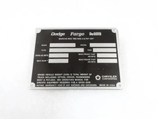 3X DATA PLATE FOR DODGE FARGO DeSOTO POWER WAGON TRUCKS 1972-73 #V309-8 picture