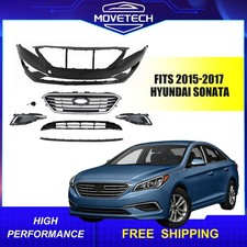 Fits 2015-2017 Hyundai Sonata New Front Bumper Cover Kit With Upper Lower Grille picture