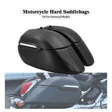 Motorcycle Universal Black Hard Saddle Bags Trunk Luggage Fits For Harley Honda picture