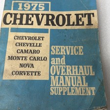 1975 Chevrolet Camaro Nova Monte Carlo Corvette Manual Service Shop vintage oem picture