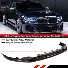 For 21-2023 BMW G30 530i 540i M550i FD Style Real Carbon Fiber Front Bumper Lip picture