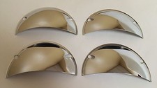 1958-1970 Chevrolet Headlight Headlamp Half Moon Chrome Covers Visor 5 3/4  picture