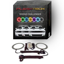 RGB Multi Color Surface Mount LED Halo kit for 15-23 Dodge Challenger Fog Lights picture