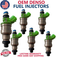 /195500-1980/ OEM DENSO 6pcs Fuel Injectors For 1989-1998 Mazda MPV 3.0L V6 picture