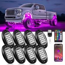 8 Pods RGB LED Rock Lights, Waterproof Underglow Underbody Lighting Kit Off Road picture