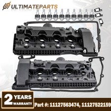 Pair Engine Valve Cover w/Gasket For BMW 545i 550i 645Ci 650i 745i 745Li 750i X5 picture