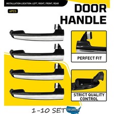 Exterior Door Handle 4-40 For Hyundai Sonata 2009-2010 Black + Chrome Front Rear picture