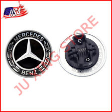 57mm Black Flat Hood Ornament Badge Emblem For Mercedes Benz C-class W205 W204 picture