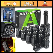 M12x1.25 Spline Lug Nuts - 20 Black Wheel Nuts with Socket for Nissan Vehicles picture
