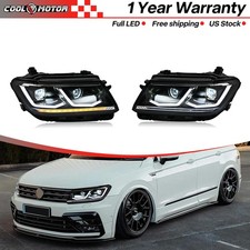 For 2018 - 2021 Volkswagen Tiguan Full LED Headlight Sequential signal DRL Blue picture