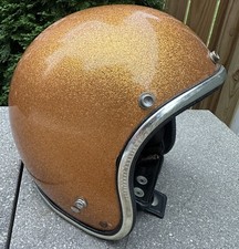 Vintage Arthur Fulmer AF 20 L Motorcycle Helmet Gold Sparkle Metal Flake L@@K picture