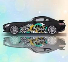 Skeleton Car Decal; Skull Car Decal; Cool Car Decals Both Sides; Car Livery picture