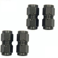 4Pcs Straight Female Swivel Coupler 6AN to 6AN Fitting Black picture