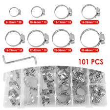 101X8 Sizes Adjustable Hose Clamps Worm Gear Stainless Steel Clamp Assortment US picture