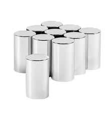 10 Pack Of Chrome Plastic 33mm Thread On Cylinder Lug Nut Covers picture