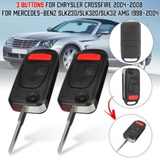 2X KEY REMOTE FOB CASE 3 Button  For Chrysler Crossfire 2004 - 2008 FLIP picture