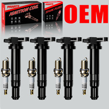 4X Brand OEM Ignition Coil & Iridium Spark plugs For Hyundai Accent Kia Rio 1.6L picture