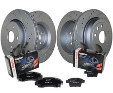Front & Rear Brake Kit Drilled Disc Rotors & Bosch Ceramic Pads For Dodge Jeep picture