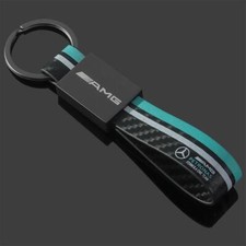 Leather Carbon Fiber Sports Metal Keychain Ring Pendant for Mercedes picture