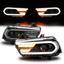 LED Projector Sequential Headlights Dual Beam Pair For Dodge Charger 2011-2014 picture