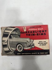 RARE 1953 NOS Jeffrey-Allan JA-34 Headlight Trim Rims Pair Original Box picture