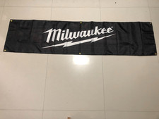 Milwaukee Tools Auto Parts Black Banner 2x8ft Garage Wall Art & Outdoor workshop picture
