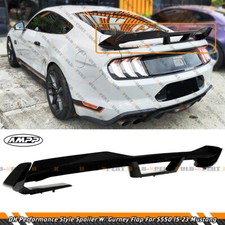 For 2015-23 Ford Mustang DH Performance Gloss Black Spoiler W/ Smoke Gurney Flap picture