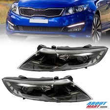 For 2011 2012 2013 Kia Optima Halogen Black Clear Healdights Assembly Pair picture