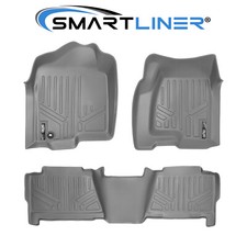 SMARTLINER Custom Fit Floor Mats Gray 2000-2007 Silverado Sierra SUV Crew Cab picture