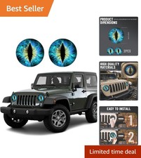 2PCS 3D Beast Eyes Headlight Decals - Waterproof Car Stickers for Jeep Wrangler picture