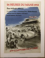Porsche 24 Hrs Le Mans 1953 Spyder/356 Licensed Reprint. Large Format Car Poster picture