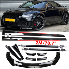 For Audi TTS Quattro Front Bumper Lip Splitter Glossy Black Red Body Kit Side picture