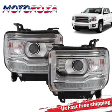 Front Pair Clear LED DRL Headlights For GMC Sierra 1500 2500HD 3500HD 2014-2018 picture