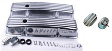 Chevy Aluminum Tall Finned Valve Cover+Breather & PCV Kit 350 Nostalgic picture