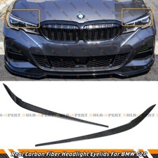 Real Carbon Fiber Headlight Cover Eyelid For 2019-22 BMW 3 Series G20 330i M340i picture