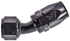 JEGS AN 30-Degree Max Flow Swivel Hose End [-12 AN Female to -12 AN Hose, Black] picture