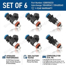 6x High Performance Fuel Injectors 3.6L for Chrysler Dodge Jeep 0280158233 picture