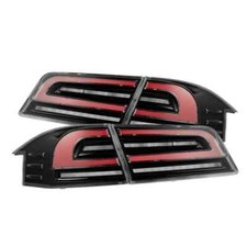 For 12-21 Tesla Model S Alpharex Luxx Black Red LED Sequential Tail Lights picture