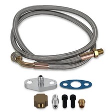 Turbo Oil Feed Line Kit Restrictor Flange -4an an4 90 Degree T3 T4E T66 T70 T72 picture