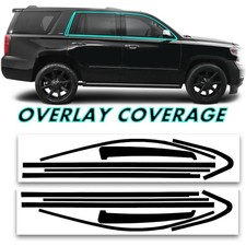For 2015-2020 Chevy Tahoe Chrome Delete Window Vinyl Trim Blackout Accessories picture
