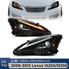 LED Headlight For 2006-2013 Lexus IS250/IS350 w/SwitchBack Led Left+Right Pair picture