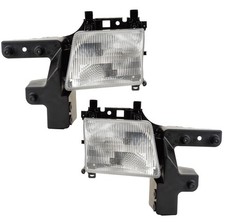 Headlights Front Lamps Pair Set for 98-03 Dodge Van Left & Right picture