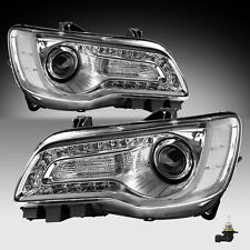 For 2011-2023 Chrysler 300 Halogen LED Headlights Chrome Clear Headlamp W/Bulb picture